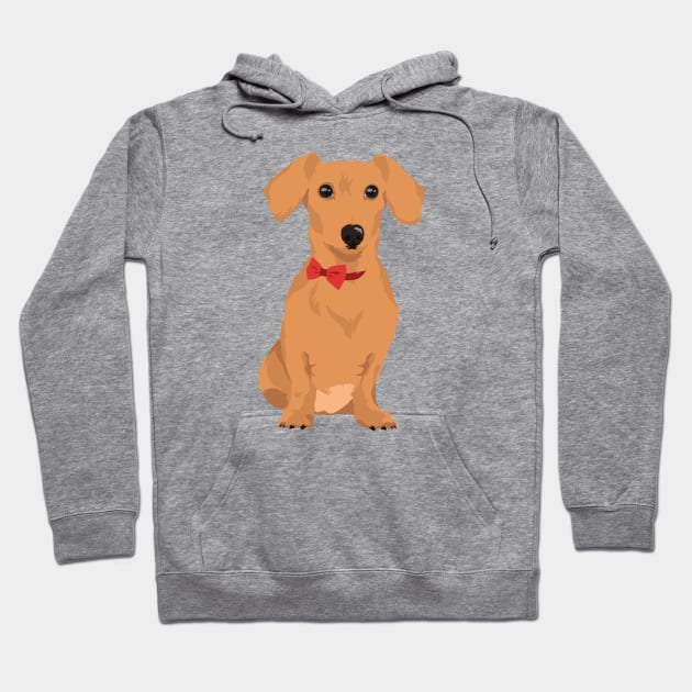 Sweet Tan Dachsund with Neck Ribbon T-Shirt for Dog Lovers Hoodie by riin92
